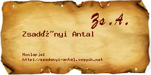 Zsadányi Antal névjegykártya
